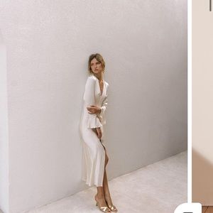 Shona Joy silk cream dress